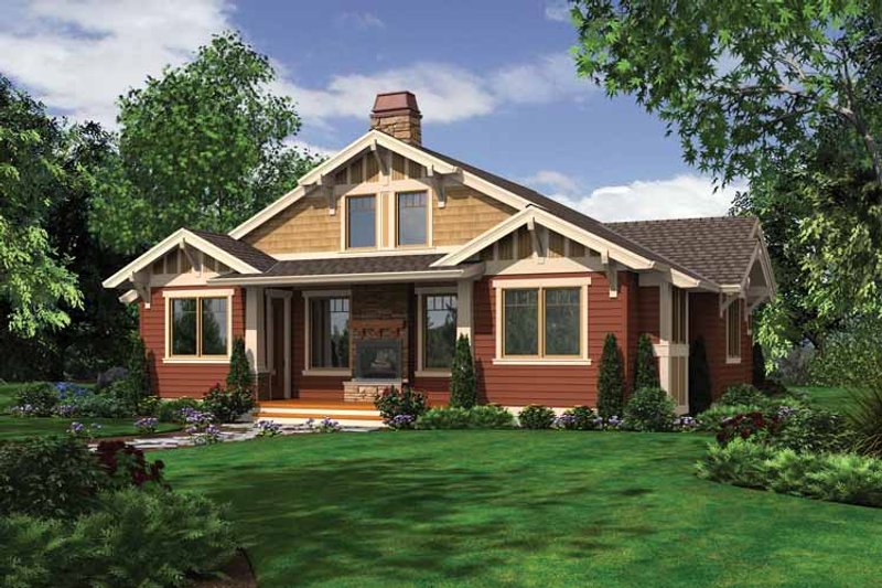 Dream House Plan - Exterior - Rear Elevation for Craftsman House Plan #132-532 - 2 bed, 2 bath