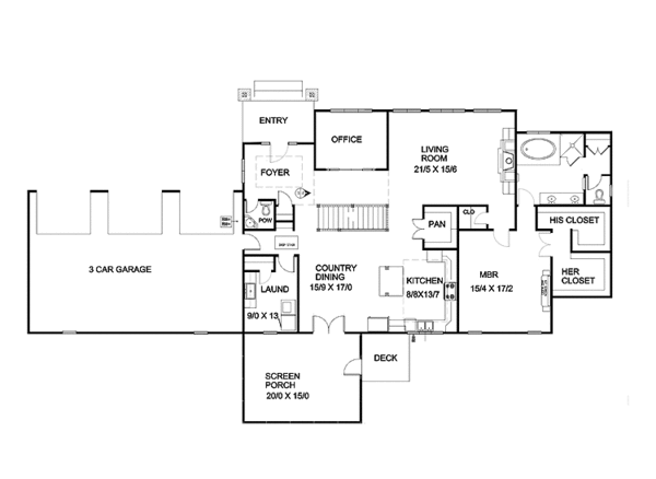 House Design - Craftsman Floor Plan - Main Floor Plan #939-14
