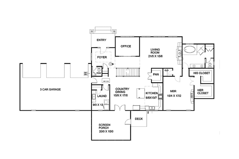 Dream House Plan - Floor Plan - Main Floor for Craftsman House Plan #939-14 - 3 bed, 3.5 bath