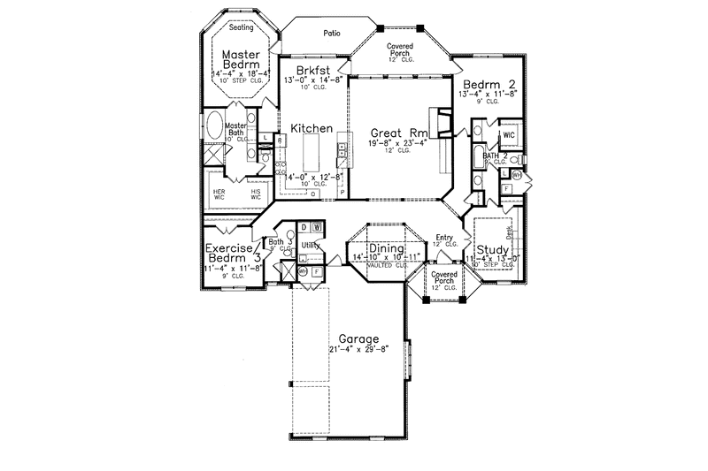 Home Plan - Floor Plan - Main Floor for Country House Plan #52-278 - 3 bed, 3 bath