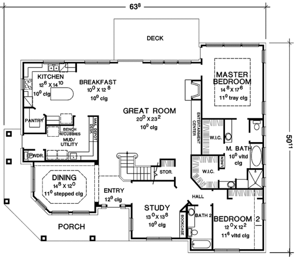 House Blueprint - Country Floor Plan - Main Floor Plan #472-243
