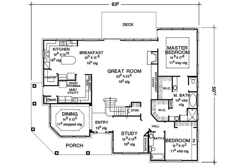 Dream House Plan - Floor Plan - Main Floor for Country House Plan #472-243 - 4 bed, 4 bath