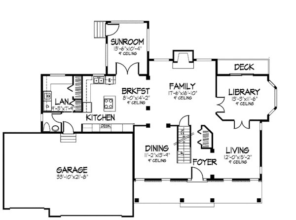 Architectural House Design - Country Floor Plan - Main Floor Plan #320-894