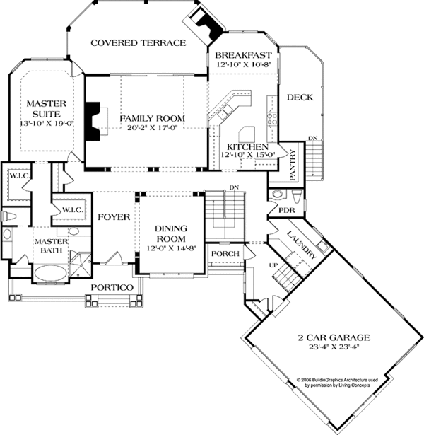 Architectural House Design - Craftsman Floor Plan - Main Floor Plan #453-577