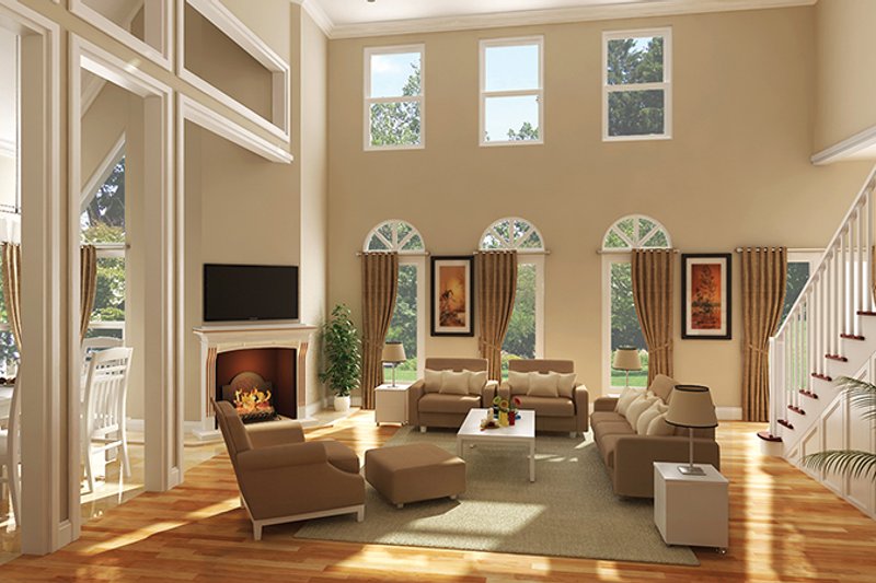 House Plan Design - Interior - Family Room for Country House Plan #45-449 - 4 bed, 4.5 bath