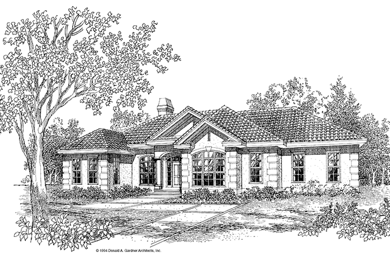 House Plan Design - Mediterranean Exterior - Front Elevation Plan #929-186