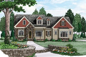 European Exterior - Front Elevation Plan #927-974