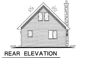 Exterior - Rear Elevation for Cabin House Plan #18-4505 - 2 bed, 1 bath