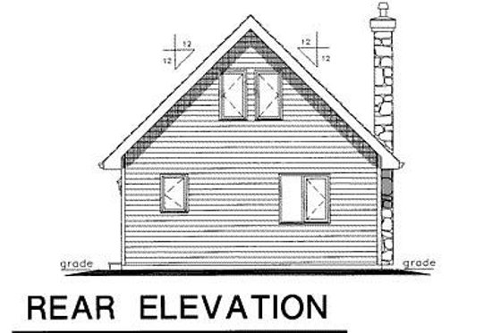 Exterior - Rear Elevation for Cabin House Plan #18-4505 - 2 bed, 1 bath