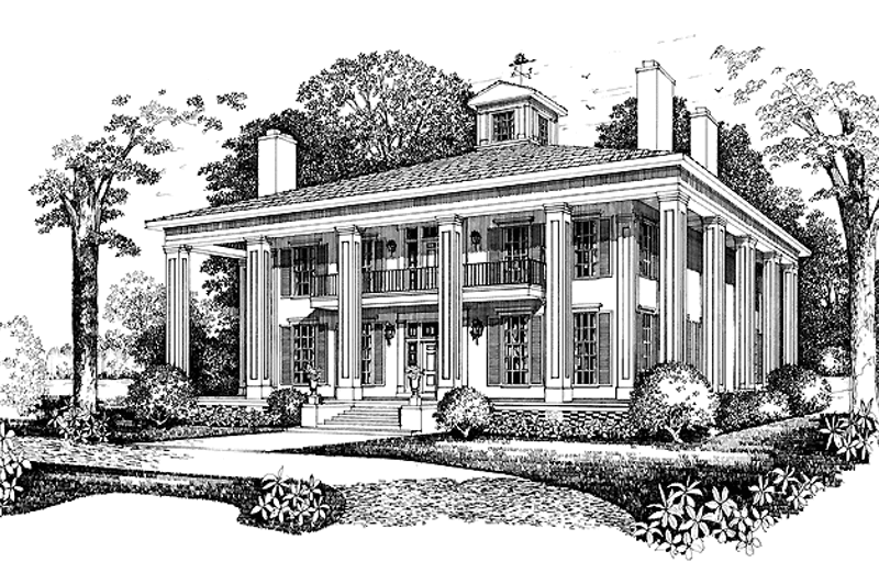 Architectural House Design - Southern Exterior - Front Elevation Plan #72-981
