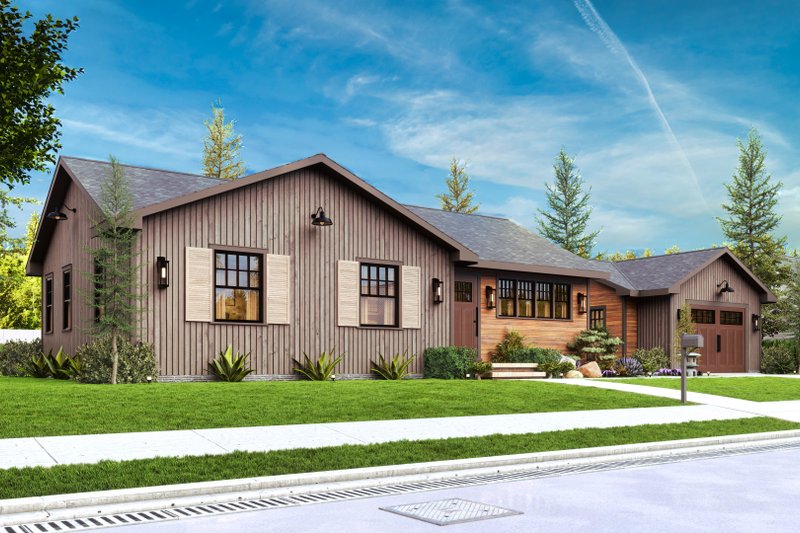 House Blueprint - Exterior - Front Elevation 4 for Cottage House Plan #54-685 - 2 bed, 2 bath