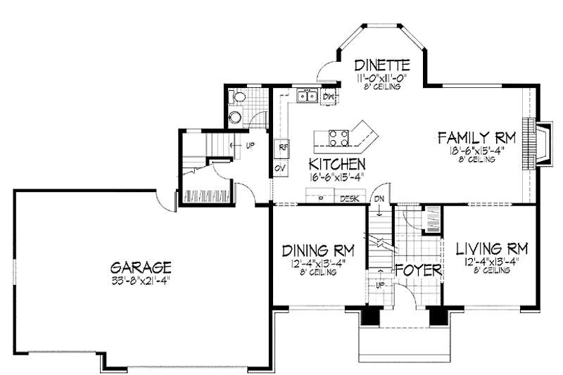Home Plan - Floor Plan - Main Floor for European House Plan #51-943 - 5 bed, 2.5 bath