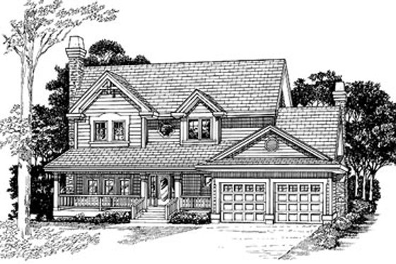 Exterior - Front Elevation for Traditional House Plan #47-387 - 4 bed, 2.5 bath