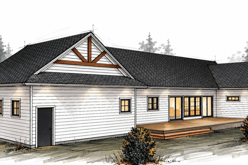 Architectural House Design - Exterior - Other Elevation 3 for Country House Plan #1101-76 - 3 bed, 2.5 bath