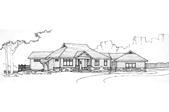 Exterior - Front Elevation 3 for Craftsman House Plan #928-93 - 3 bed, 3.5 bath