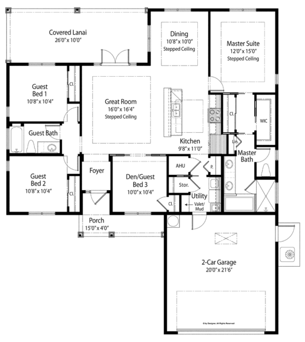 Country Floor Plan - Main Floor Plan #938-71