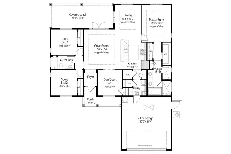 Home Plan - Floor Plan - Main Floor for Country House Plan #938-71 - 3 bed, 2 bath