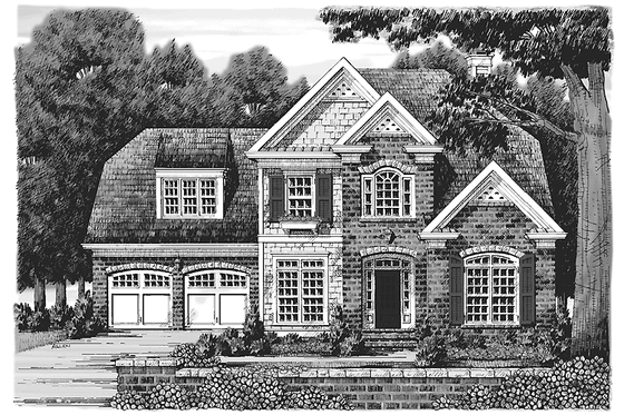 Exterior - Front Elevation 3 for Traditional House Plan #927-909 - 3 bed, 3.5 bath