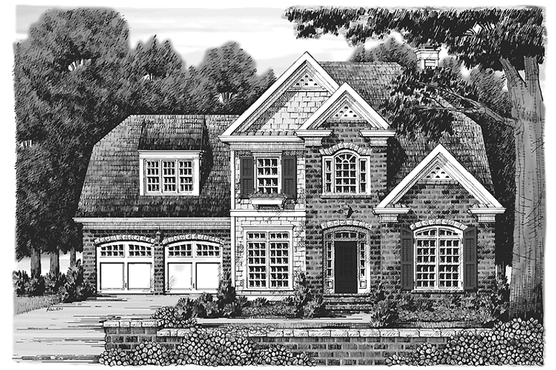 House Blueprint - Exterior - Front Elevation 3 for Traditional House Plan #927-909 - 3 bed, 3.5 bath