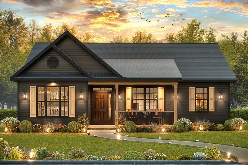 House Blueprint - Traditional Exterior - Front Elevation Plan #54-626