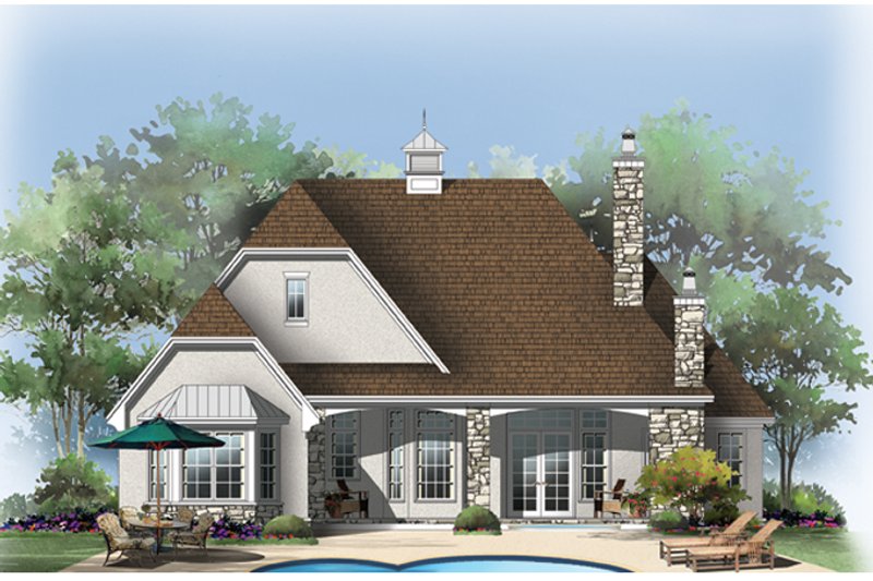 Home Plan - Exterior - Rear Elevation for European House Plan #929-913 - 3 bed, 2 bath