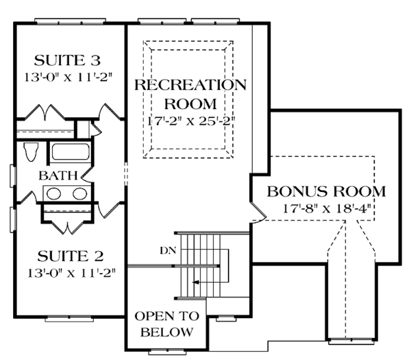 House Plan Design - Colonial Floor Plan - Upper Floor Plan #453-289