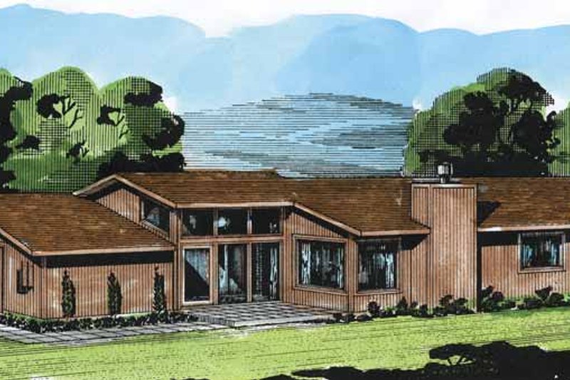 House Blueprint - Contemporary Exterior - Front Elevation Plan #320-781