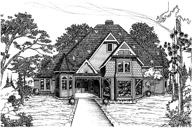 Dream House Plan - Victorian Exterior - Front Elevation Plan #310-1067