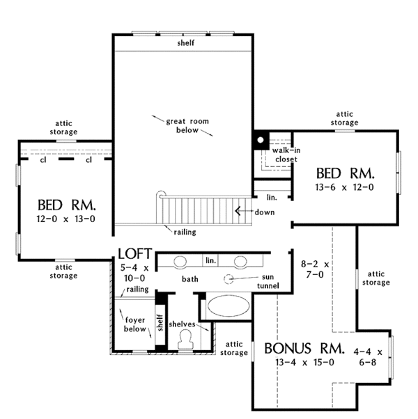 Dream House Plan - Craftsman Floor Plan - Upper Floor Plan #929-833