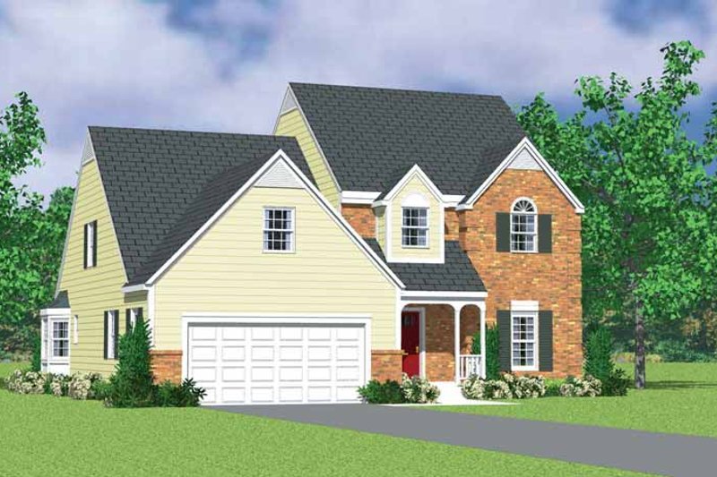 Architectural House Design - Country Exterior - Front Elevation Plan #72-1121