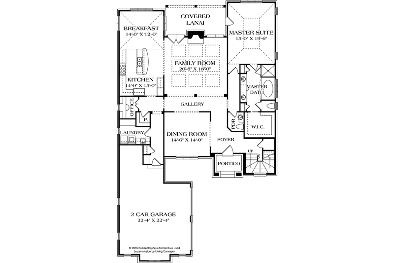 Architectural House Design - Floor Plan - Main Floor for European House Plan #453-571 - 4 bed, 4.5 bath