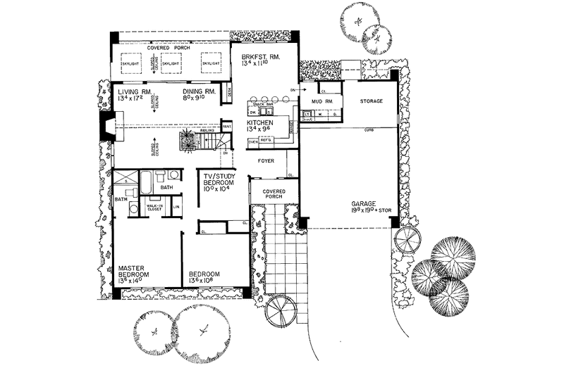 Dream House Plan - Floor Plan - Main Floor for Contemporary House Plan #72-737 - 3 bed, 2 bath