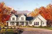 Farmhouse Style House Plan - 5 Beds 3.5 Baths 3500 Sq/Ft Plan #430-399 Exterior 