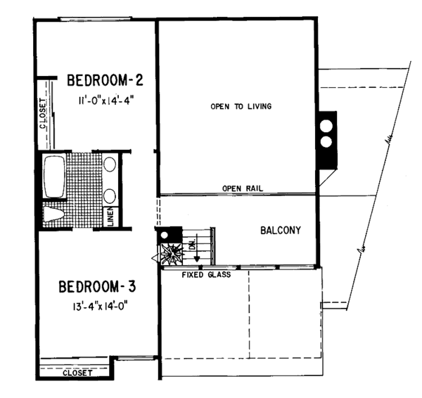 Home Plan - Contemporary Floor Plan - Upper Floor Plan #72-1062