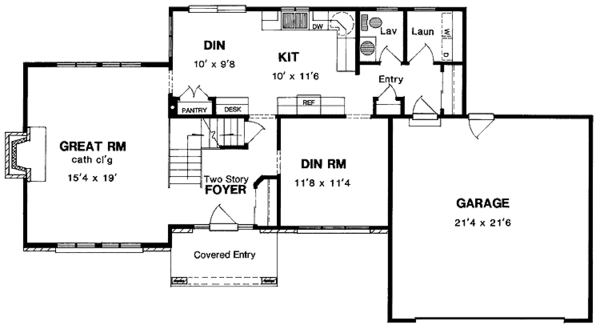 Home Plan - Contemporary Floor Plan - Main Floor Plan #316-181