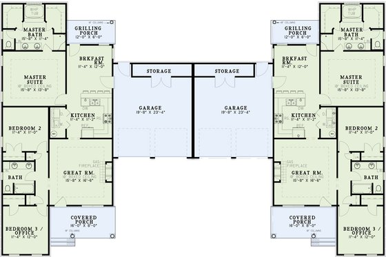 Floor Plan - Main Floor for Southern House Plan #17-1059 - 3 bed, 2 bath