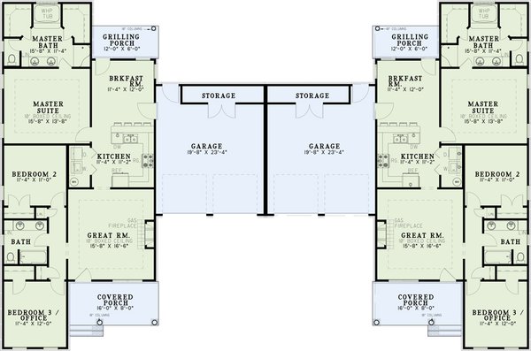 House Design - Southern Floor Plan - Main Floor Plan #17-1059