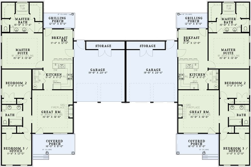 Home Plan - Floor Plan - Main Floor for Southern House Plan #17-1059 - 3 bed, 2 bath