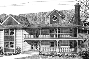 Architectural House Design - Exterior - Front Elevation for Prairie House Plan #320-1259 - 3 bed, 2.5 bath