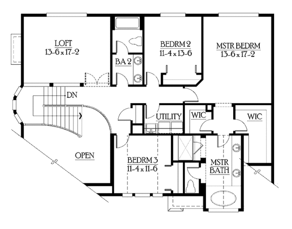 Architectural House Design - Country Floor Plan - Upper Floor Plan #132-308