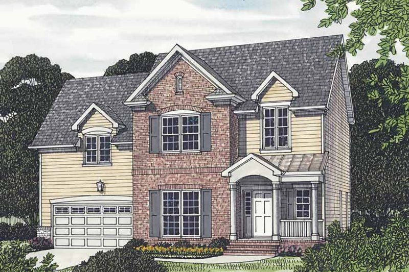 House Blueprint - Exterior - Front Elevation 3 for Traditional House Plan #453-501 - 3 bed, 3.5 bath