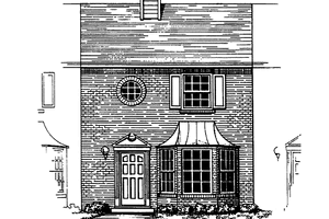 Colonial Exterior - Front Elevation Plan #30-233