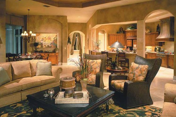 Interior - Family Room for Mediterranean House Plan #930-323 - 4 bed, 4.5 bath