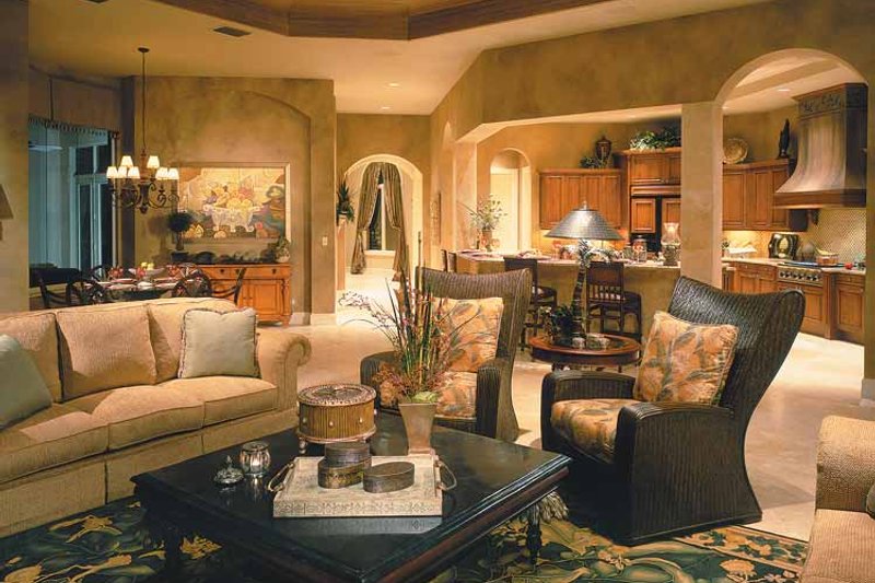 House Plan Design - Interior - Family Room for Mediterranean House Plan #930-323 - 4 bed, 4.5 bath