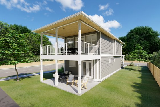 Exterior - Rear Elevation for Craftsman House Plan #126-202 - 5 bed, 3.5 bath
