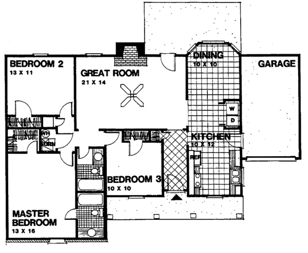 Architectural House Design - Country Floor Plan - Main Floor Plan #30-324