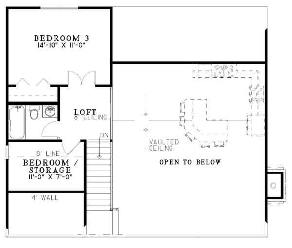 Architectural House Design - Country Floor Plan - Upper Floor Plan #17-2885