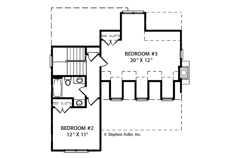 Dream House Plan - Floor Plan - Upper Floor for Country House Plan #429-314 - 3 bed, 2 bath