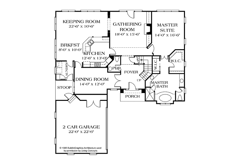 Home Plan - Floor Plan - Main Floor for European House Plan #453-410 - 4 bed, 3.5 bath