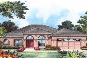 Dream House Plan - Mediterranean Exterior - Front Elevation Plan #1015-14